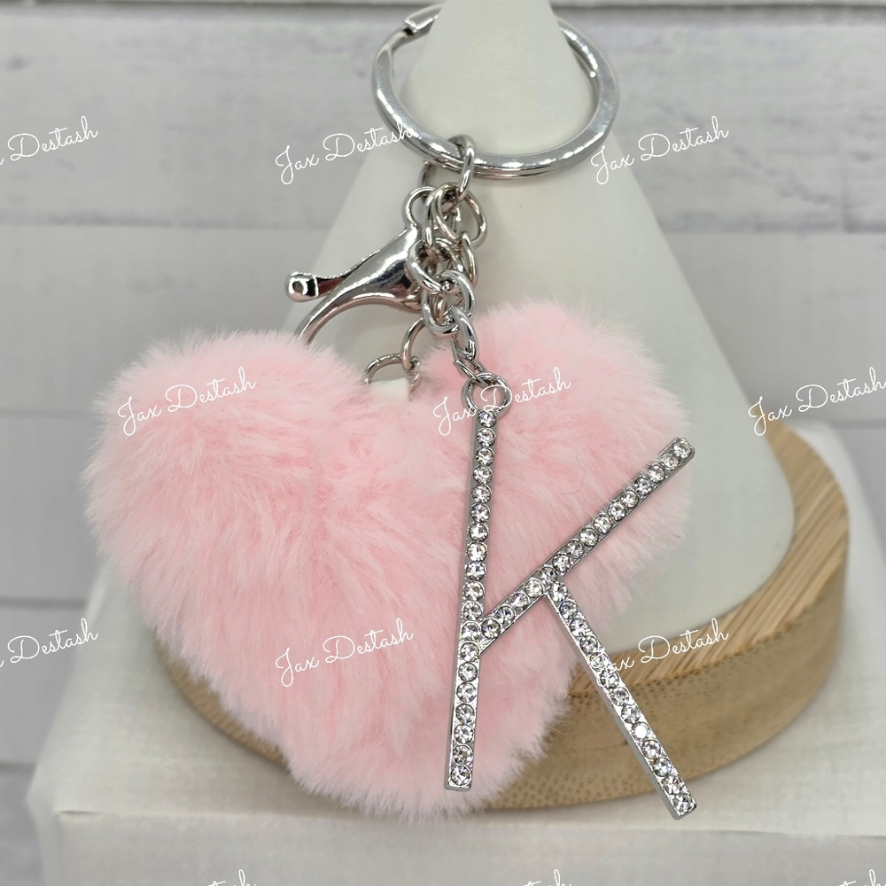 Monogrammed Purse/Key Heart Puff Charms - Picture 4 of 10